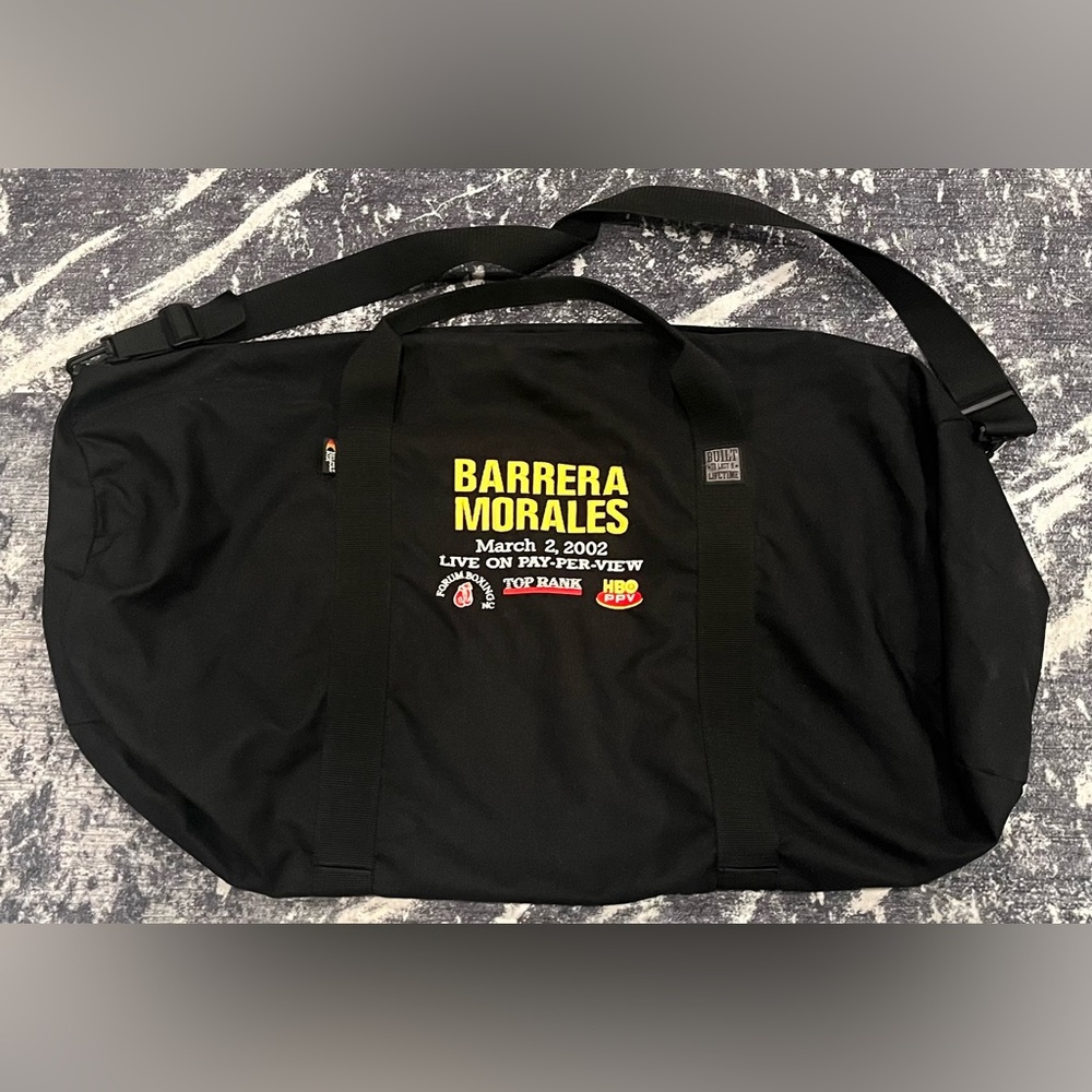 Vintage‎ Boxing Barrera  Morales Large Black Duffel Bag.